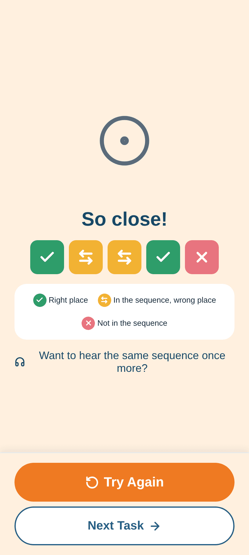 AudioMind mobile feedback screen