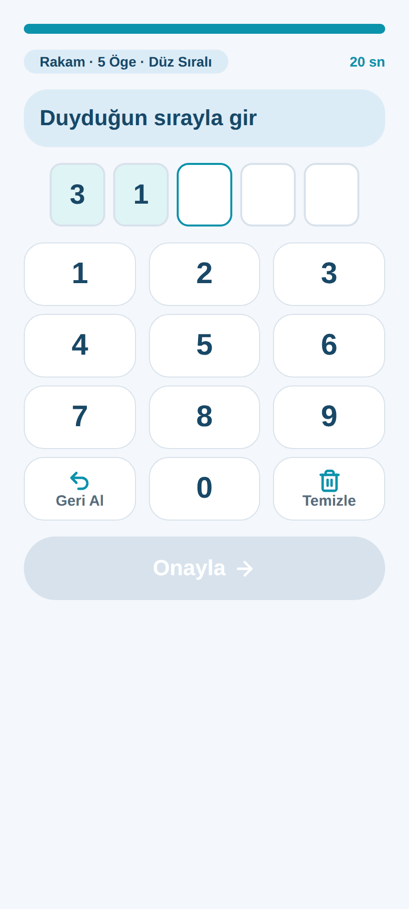 Yanıtlama aşaması ekranı
